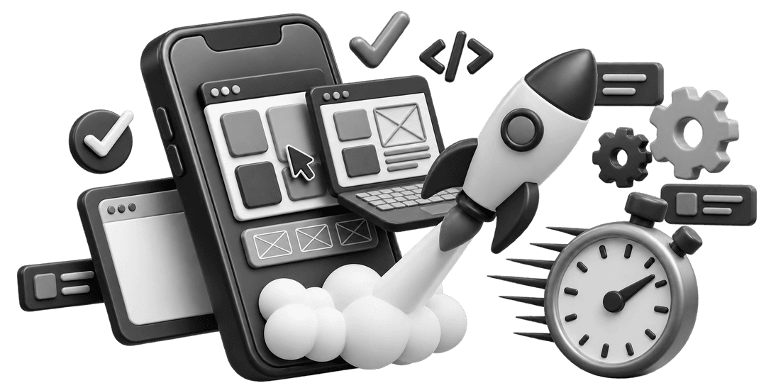 3D Mobile App MVP illustration
